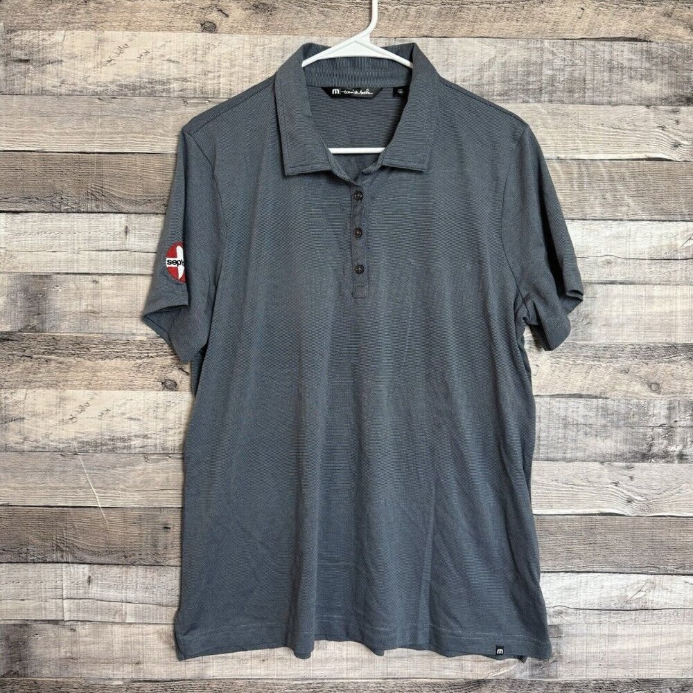 Travis Mathew Womens Shirt Gray Four Button Stretch Polo Golf Sz XXL